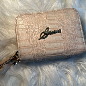 Guess wallet purse tan/cream textured leather